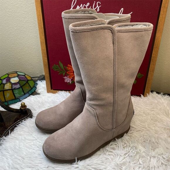 Skechers Women's Plus 3 Pulley Mid-Calf Boots Dark Taupe Size 8 - Picture 1 of 11
